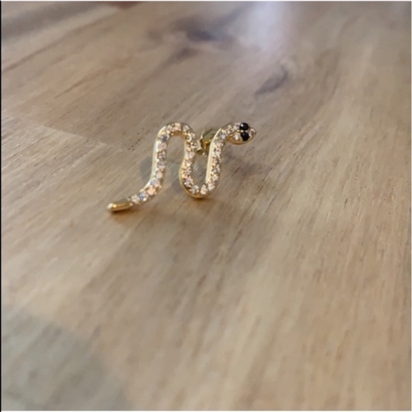 Adornia 14K Gold Pleated Swarowski Crystals Sterling Silver Earrings - Picture 9 of 11